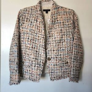 Ann Taylor Multicolor Flannel Tweed Jacket Size 4